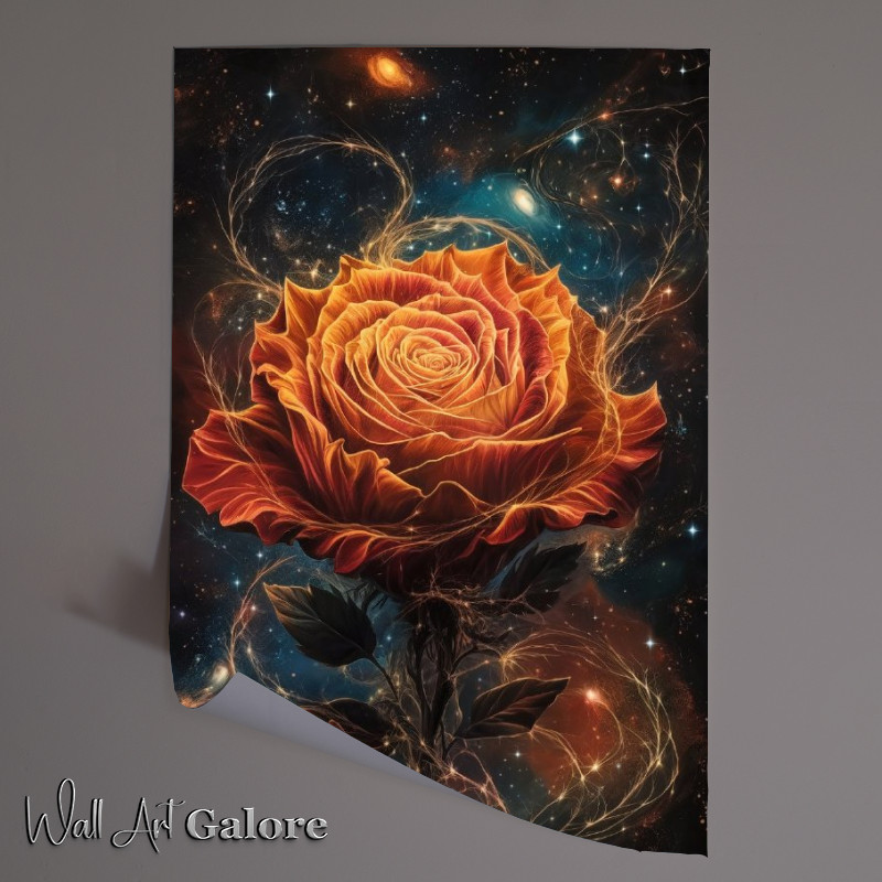 Buy Unframed Poster : (Rose with fiery swirling patterns)