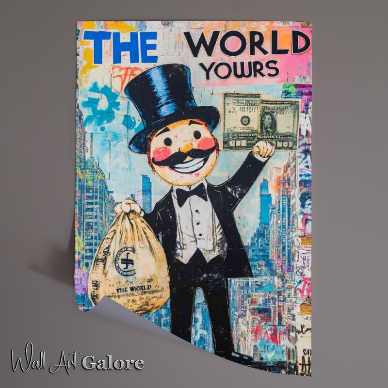 Buy Unframed Poster : (Graffitti style artwork featuring the Monopoly man)