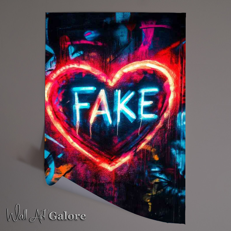 Buy Unframed Poster : (Heart shaped graffiti piece its all fake)