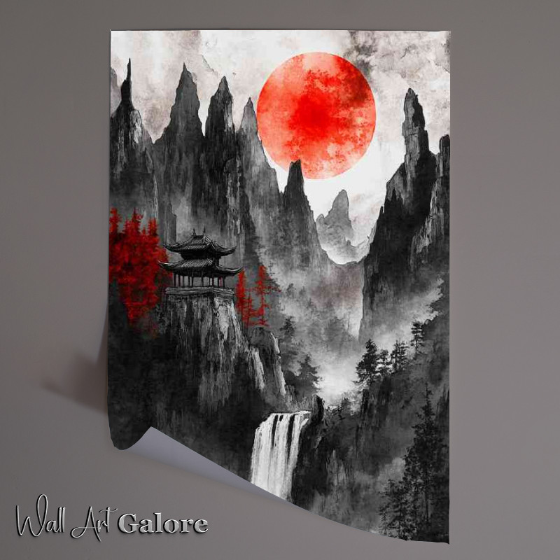 Buy Unframed Poster : (Chinese landscape painting Pavilions and towers)