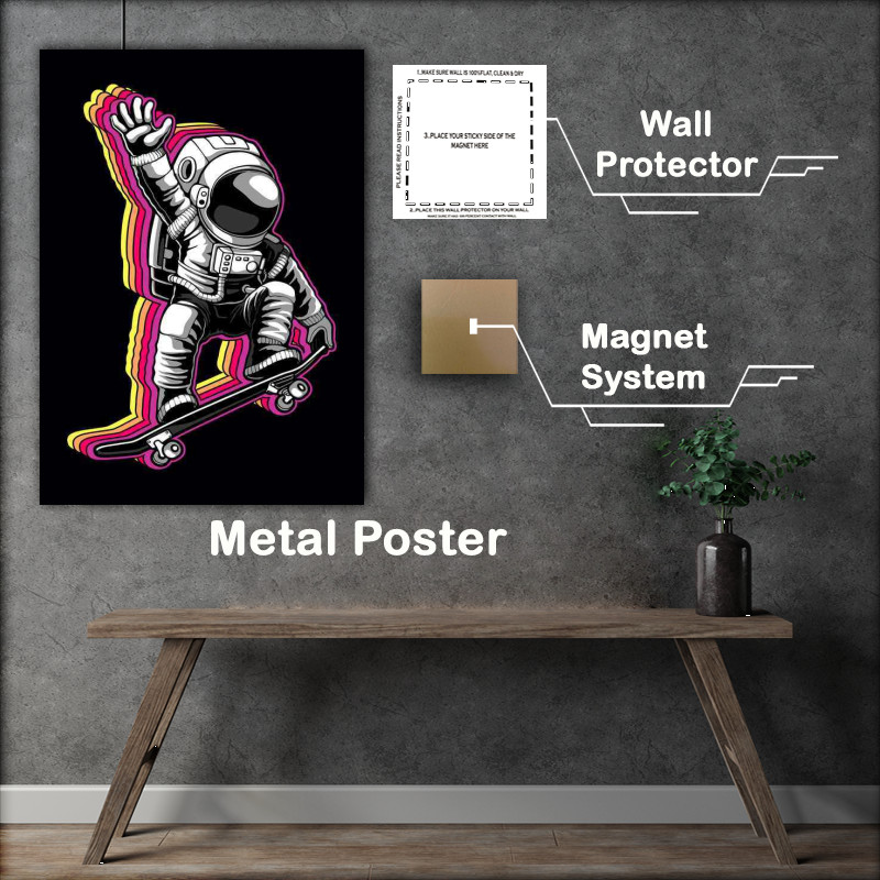 Buy Metal Poster : (Astronaut skater boy)