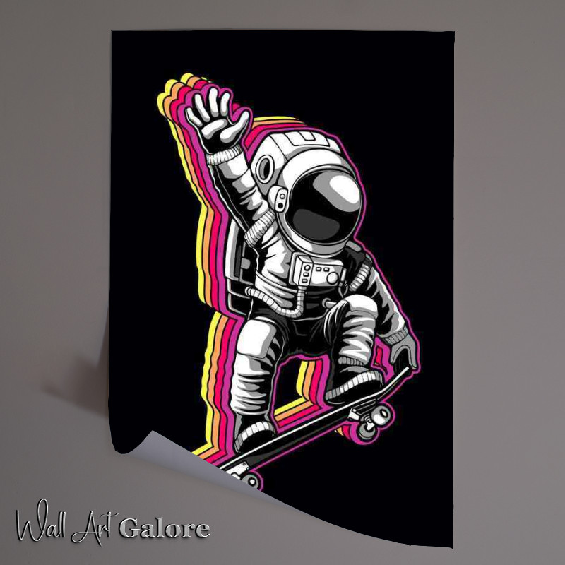 Buy Unframed Poster : (Astronaut skater boy)