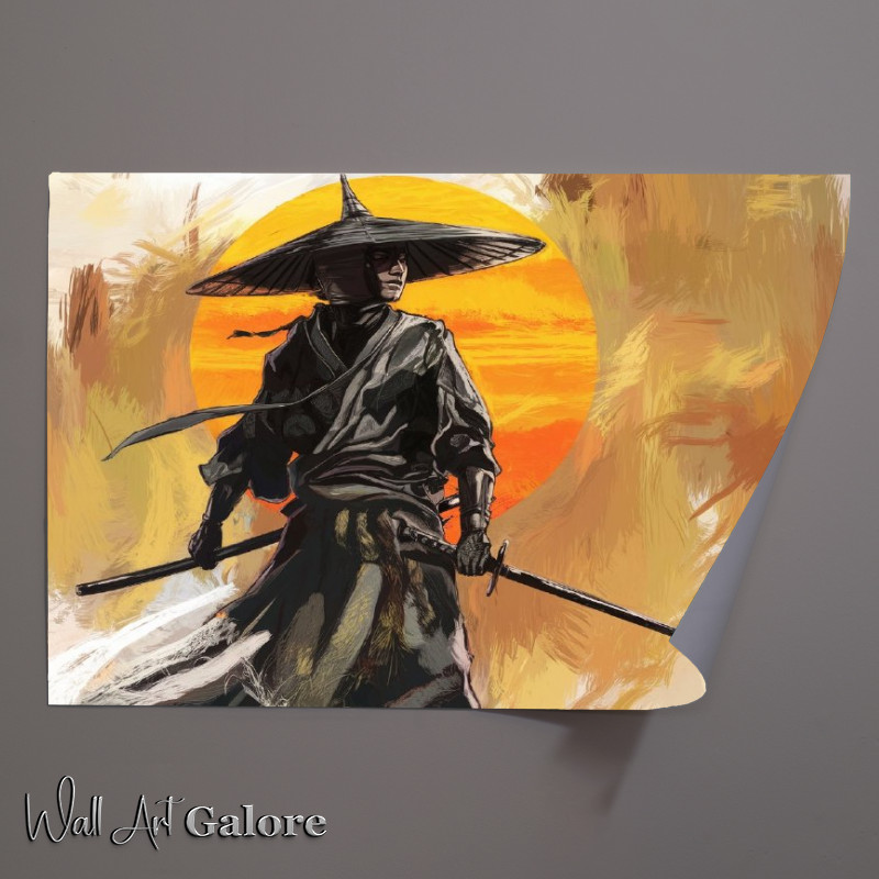 Buy Unframed Poster : (Cinematic medium shot of a mysterious japan warrior figure)