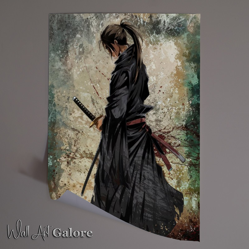 Buy Unframed Poster : (Anime style medium shot of a samurai)