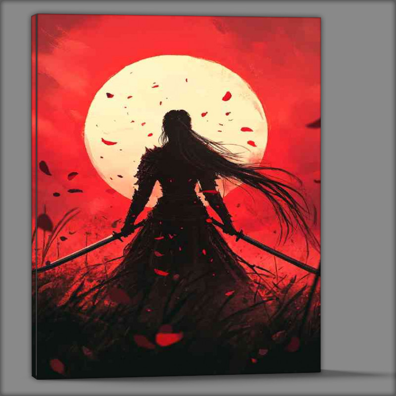 Buy Canvas : (Stunning beauty is holding two swords)