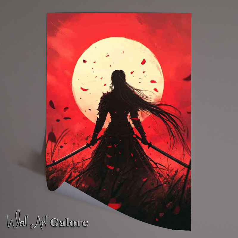Buy Unframed Poster : (Stunning beauty is holding two swords)