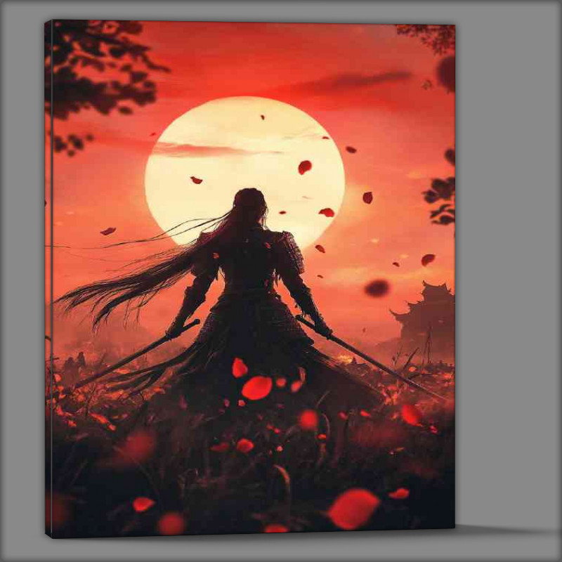 Buy Canvas : (Stunning beauty is holding two swords in the distance)