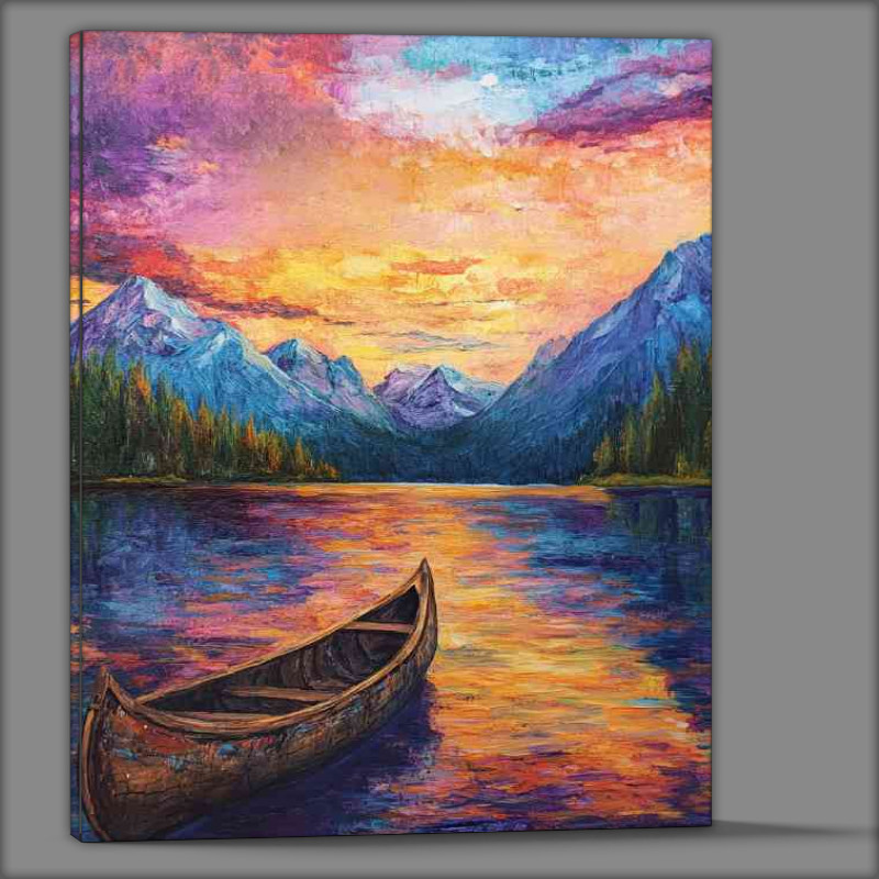 Buy Canvas : (Lake with the old boat)