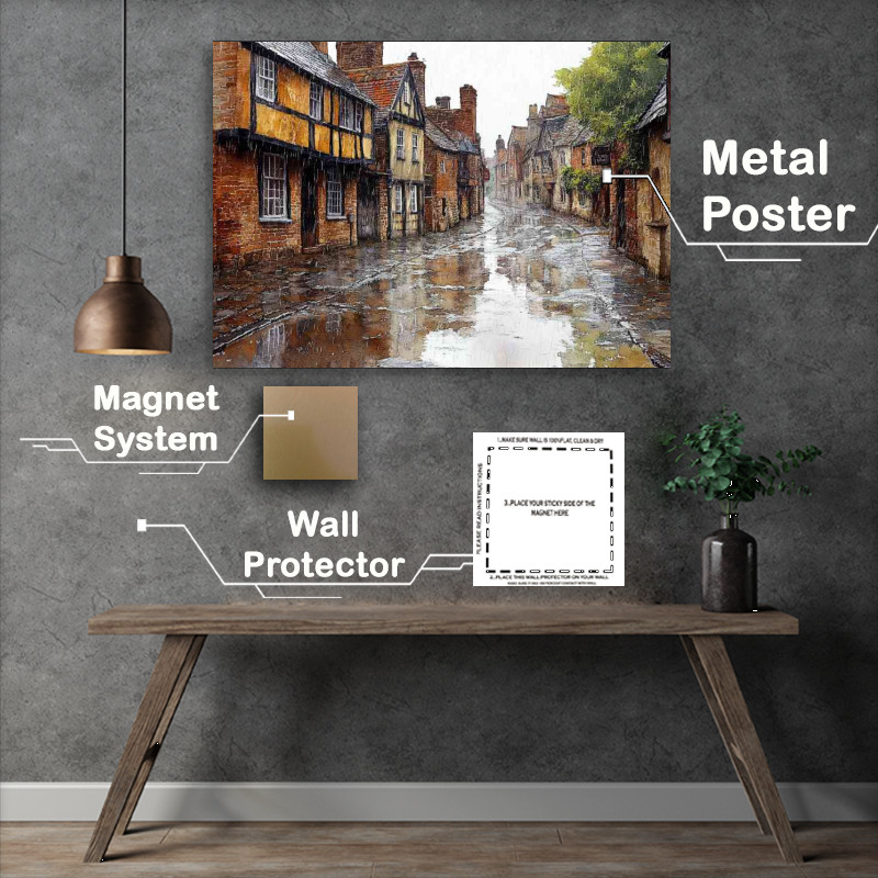 Buy Metal Poster : (Rainy day in york shambles)