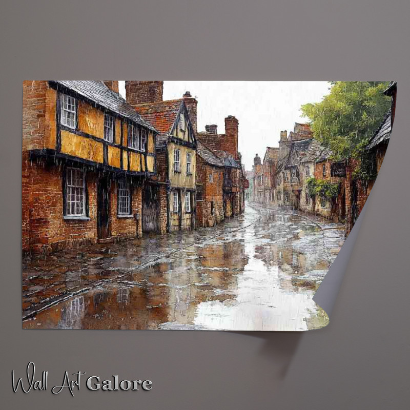 Buy Unframed Poster : (Rainy day in york shambles)