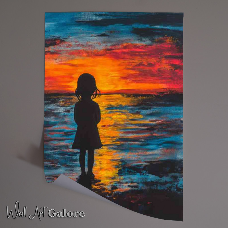 Buy Unframed Poster : (Little girl standing on the beach)