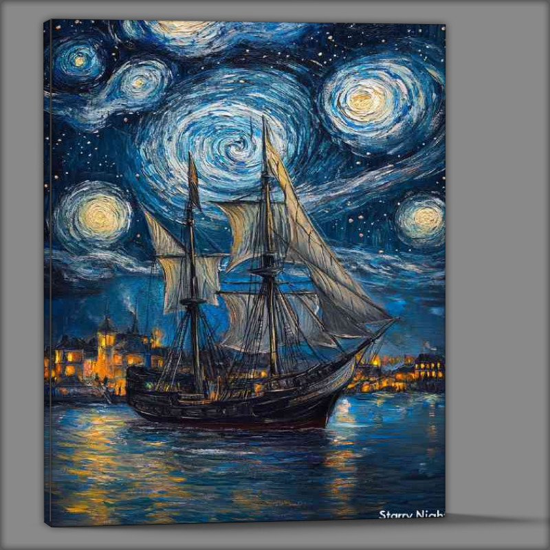 Buy Canvas : (Ship with sails painted in the style of gough)