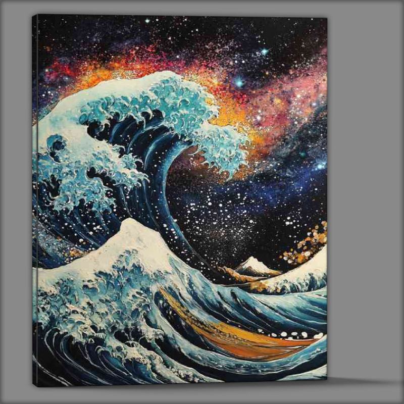 Buy Canvas : (The Great Wave off Kanagawa but with cosmic night sky)