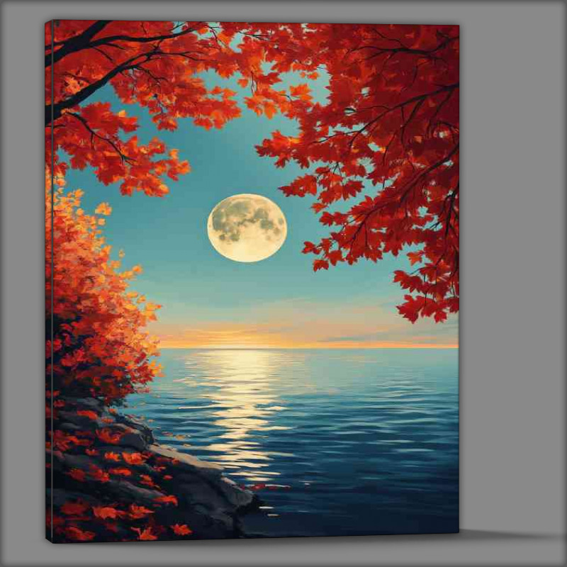 Buy Canvas : (The bright moon shines on the turquoise sea)