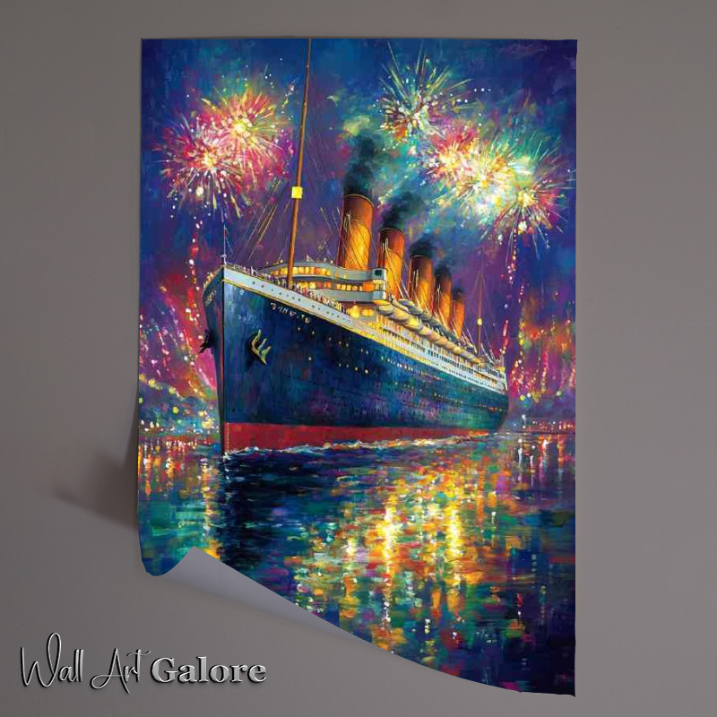Buy Unframed Poster : (Vibrant painting of the Titanic setting sail)