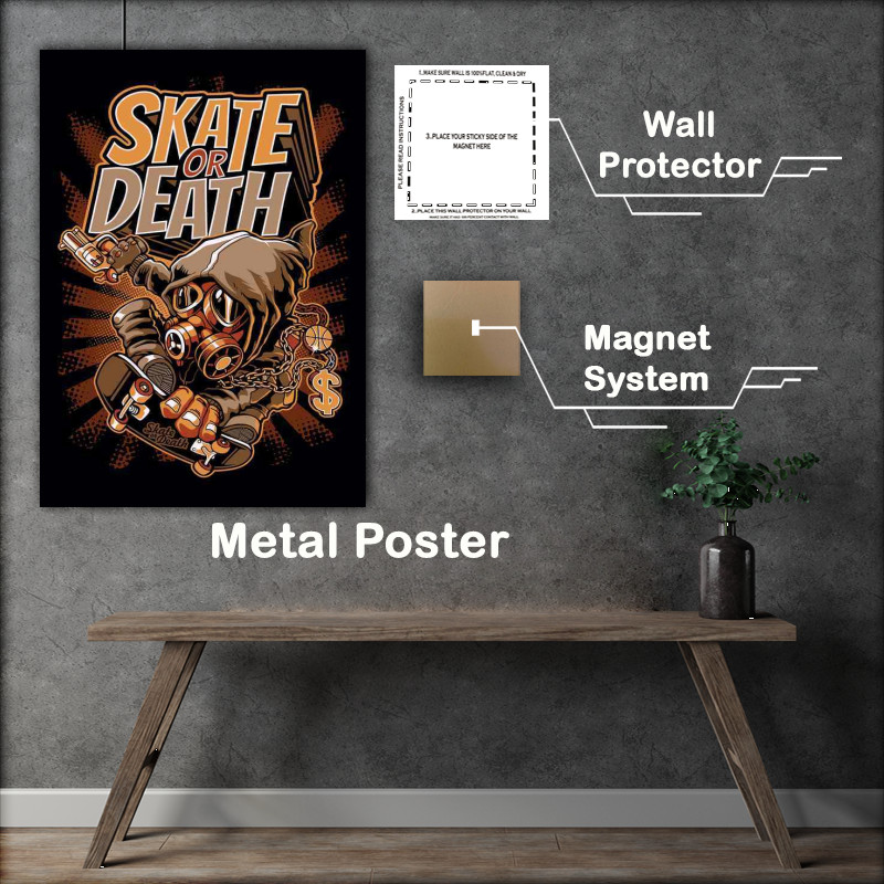 Buy Metal Poster : (Skate or death mask)