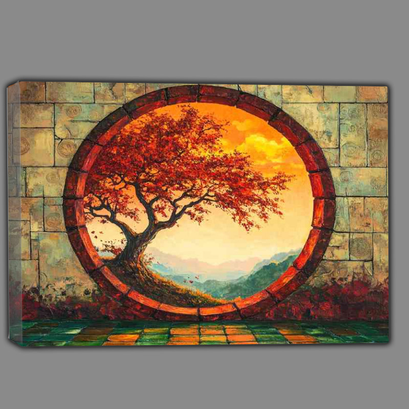 Buy Canvas : (An oil painting of a tree an ancient symbol for life)