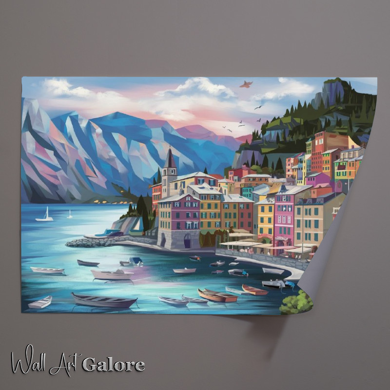 Buy Unframed Poster : (Picturesque coastal town by the sea)