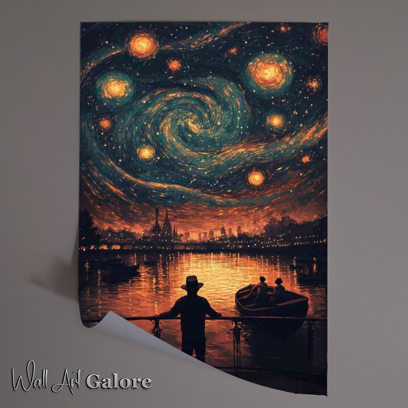Buy Unframed Poster : (A man stands on the bridge looking at the sea)