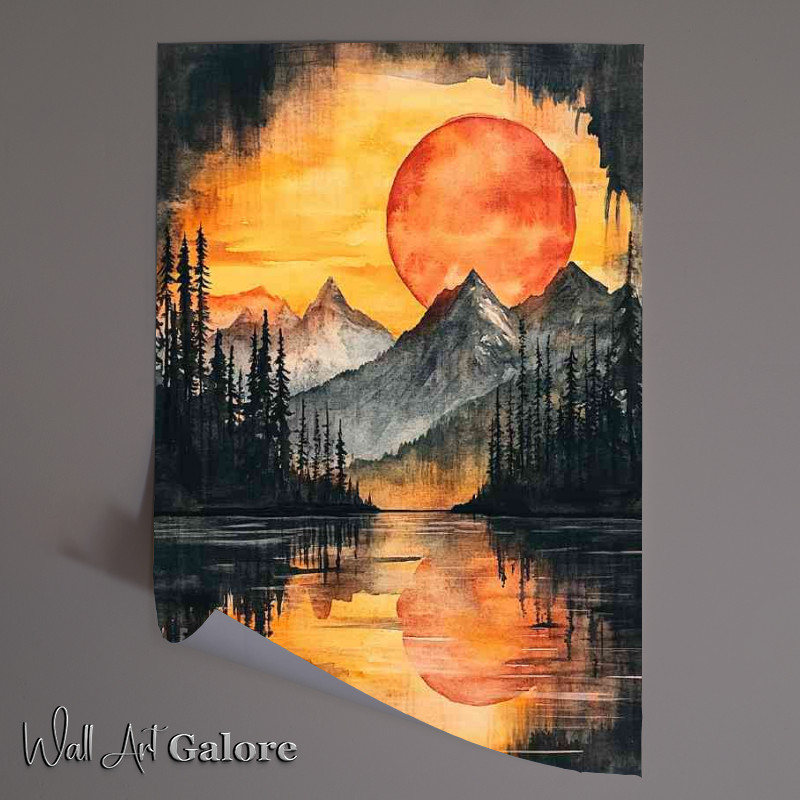 Buy Unframed Poster : (Watercolor painting of an epic mountain)