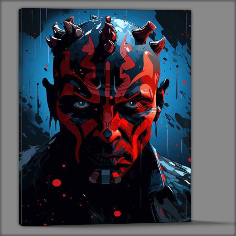 Buy Canvas : (Darth Maul on a black background painted style)