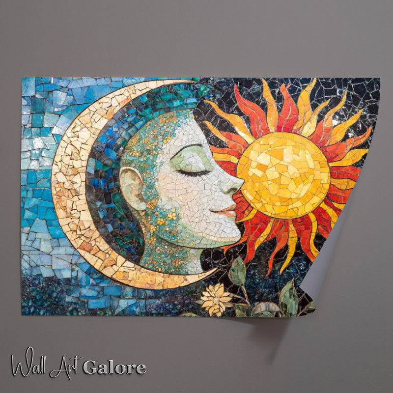 Buy Unframed Poster : (Beautiful detailed painting of the moon and sun)