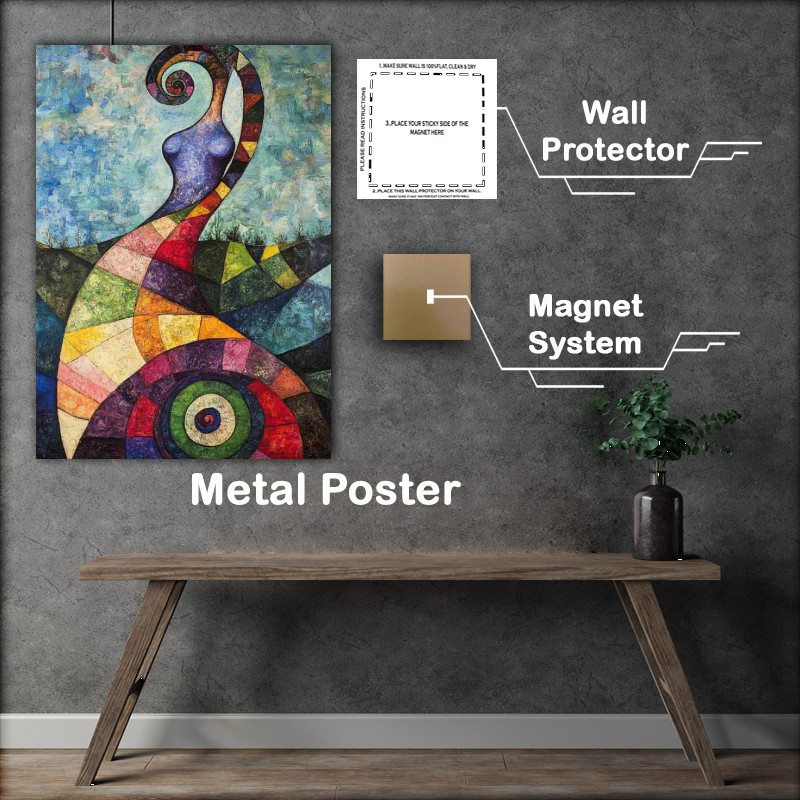 Buy Metal Poster : (A whimsical abstract female figure in the abstract shape)