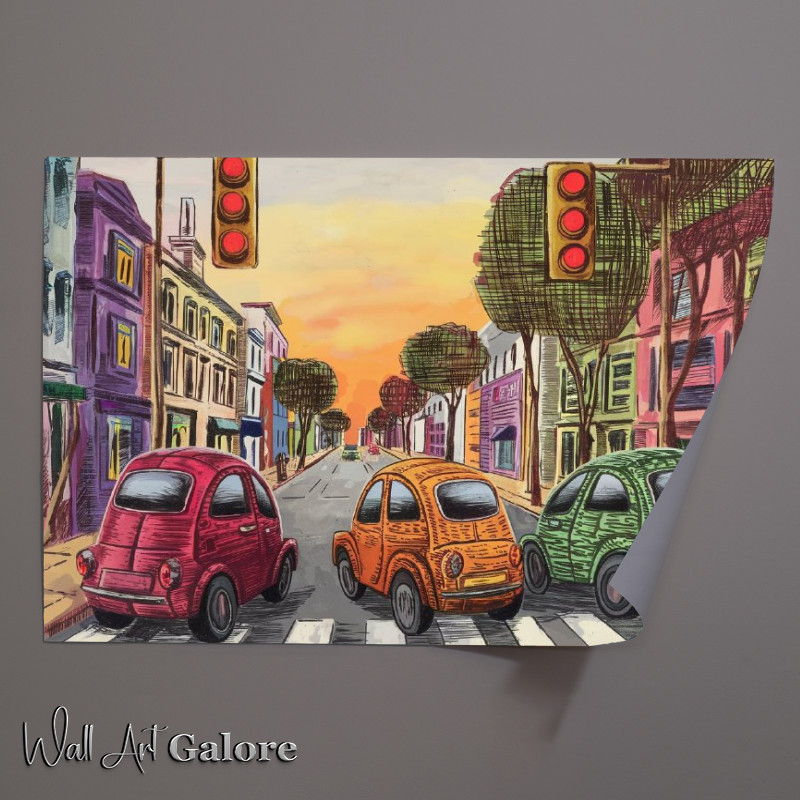 Buy Unframed Poster : (Vibrant urban street scene)