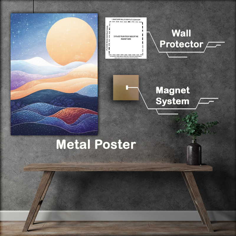 Buy Metal Poster : (Ethereal landscape dominating the top moon)