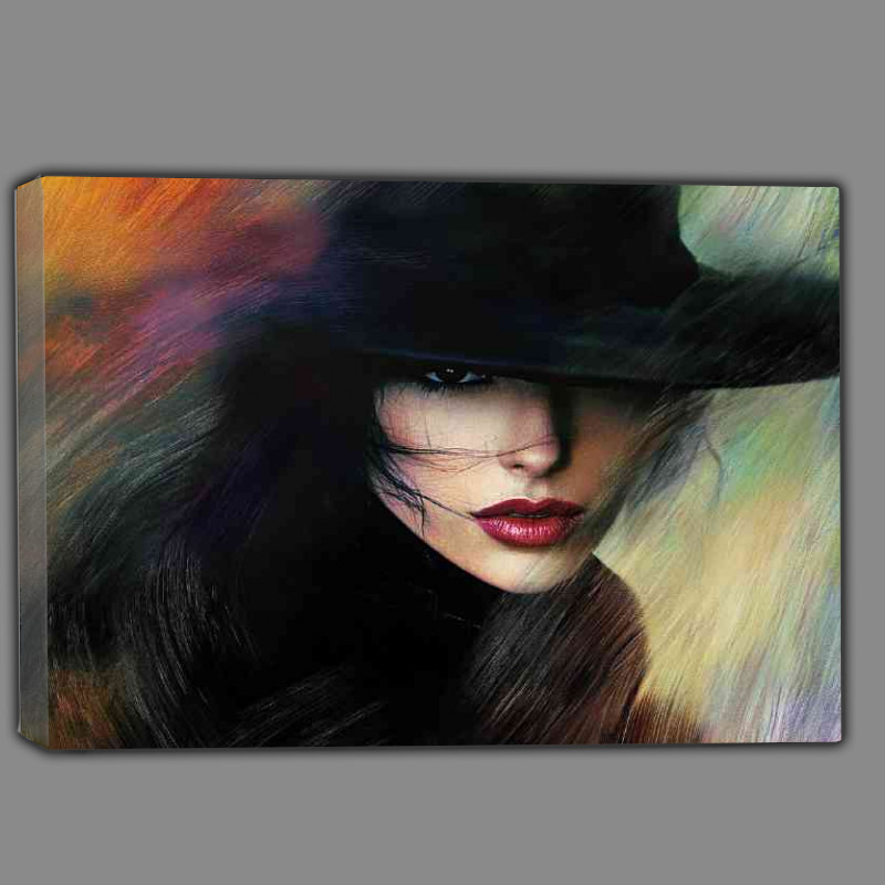 Buy Canvas : (Beautiful woman in the style of an oil painting swirls)