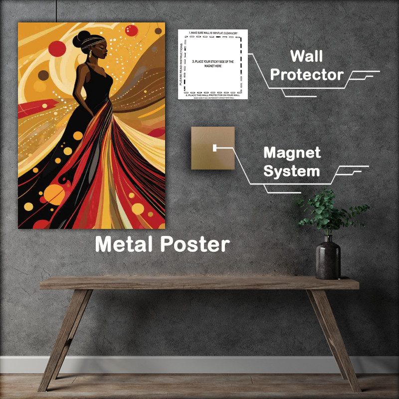 Buy Metal Poster : (Colorful African American woman in a long flowing dress)
