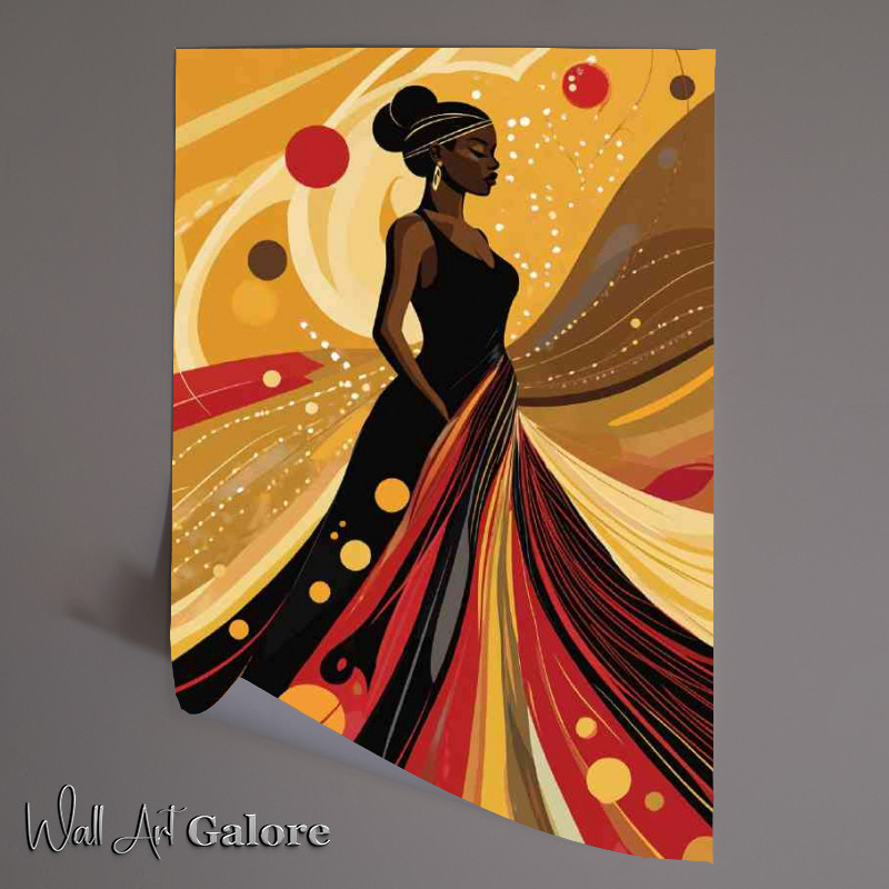 Buy Unframed Poster : (Colorful African American woman in a long flowing dress)