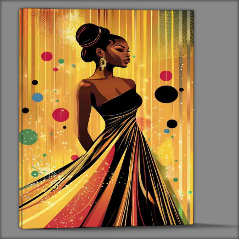 Buy Canvas : (Colorful African American woman in a long flowing dress beautiful)