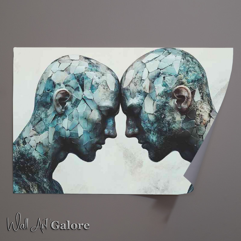 Buy Unframed Poster : (Two men with their heads touching digital art style)