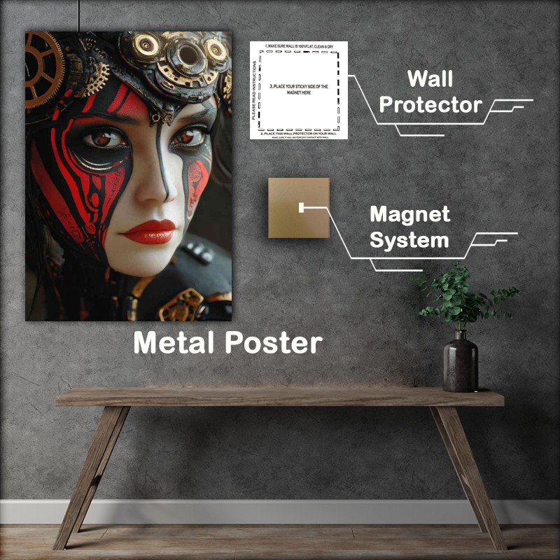 Buy Metal Poster : (Beautiful cyberpunk woman)