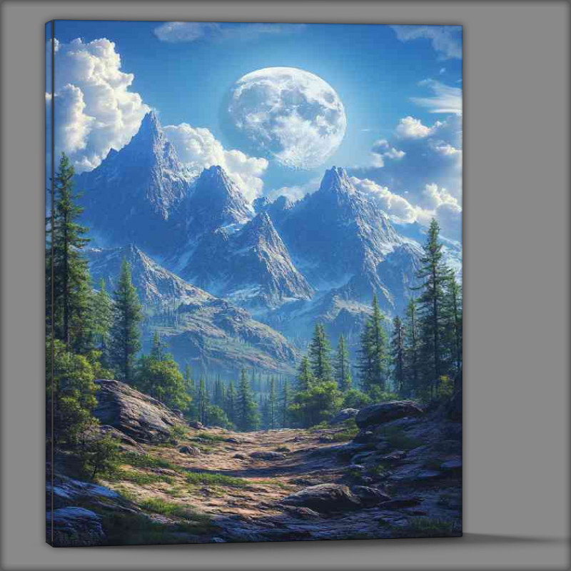 Buy Canvas : (The moon is shining brightly the sky)
