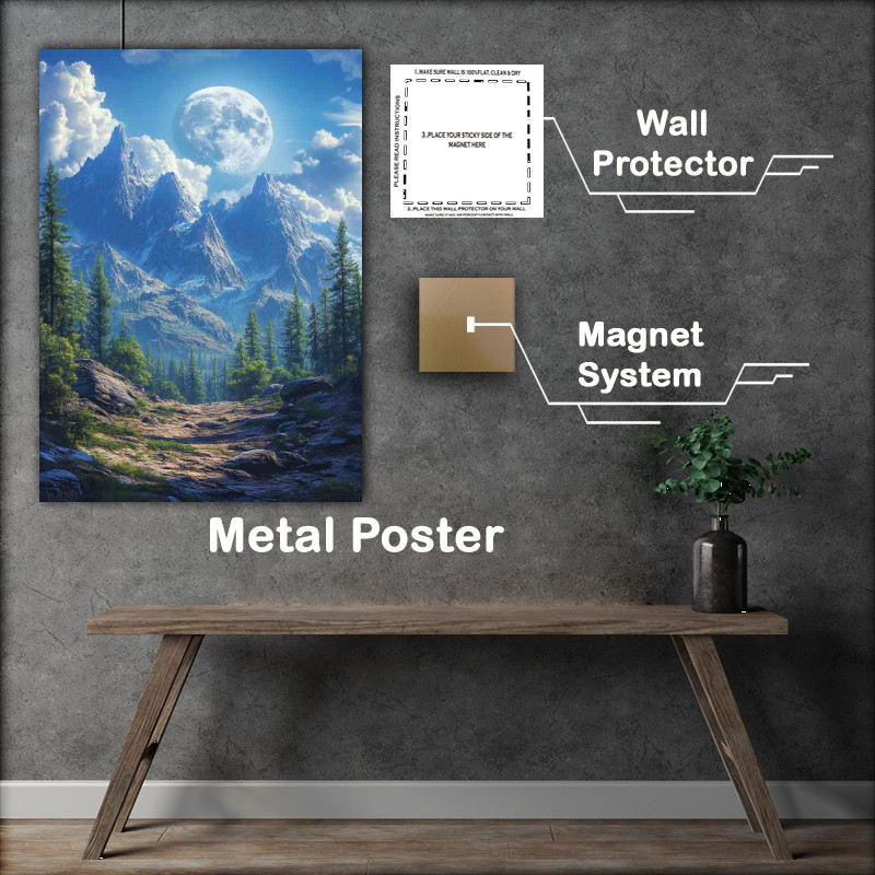 Buy Metal Poster : (The moon is shining brightly the sky)
