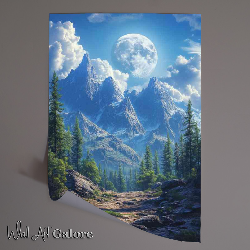 Buy Unframed Poster : (The moon is shining brightly the sky)
