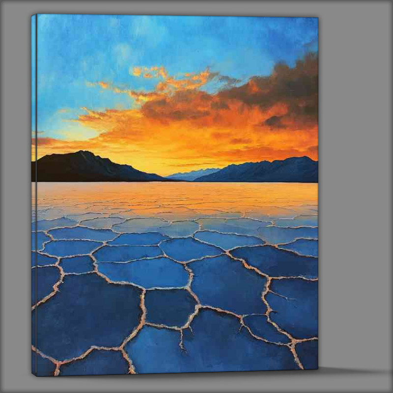Buy Canvas : (The vast salt flats at sunset)