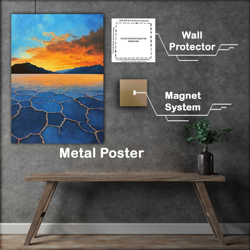 Buy Metal Poster : (The vast salt flats at sunset)