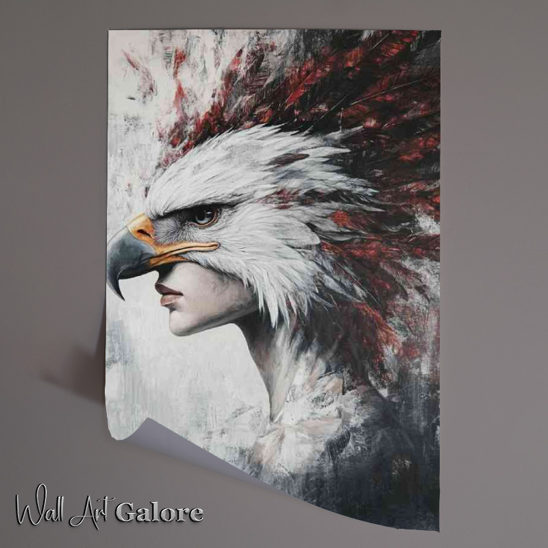 Buy Unframed Poster : (White woman with an eagle mask feathers in her hair)