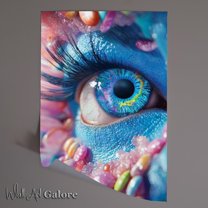 Buy Unframed Poster : (a close up of an eye with candy and swirls inspired b d37e9ebf-a62a-4945-96f8-3bf8ee656dfa)