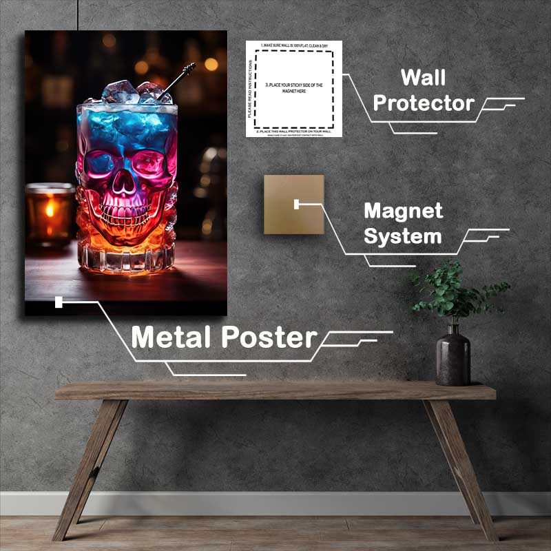 Buy Metal Poster : (Starry Night Sipper skull cocktail)