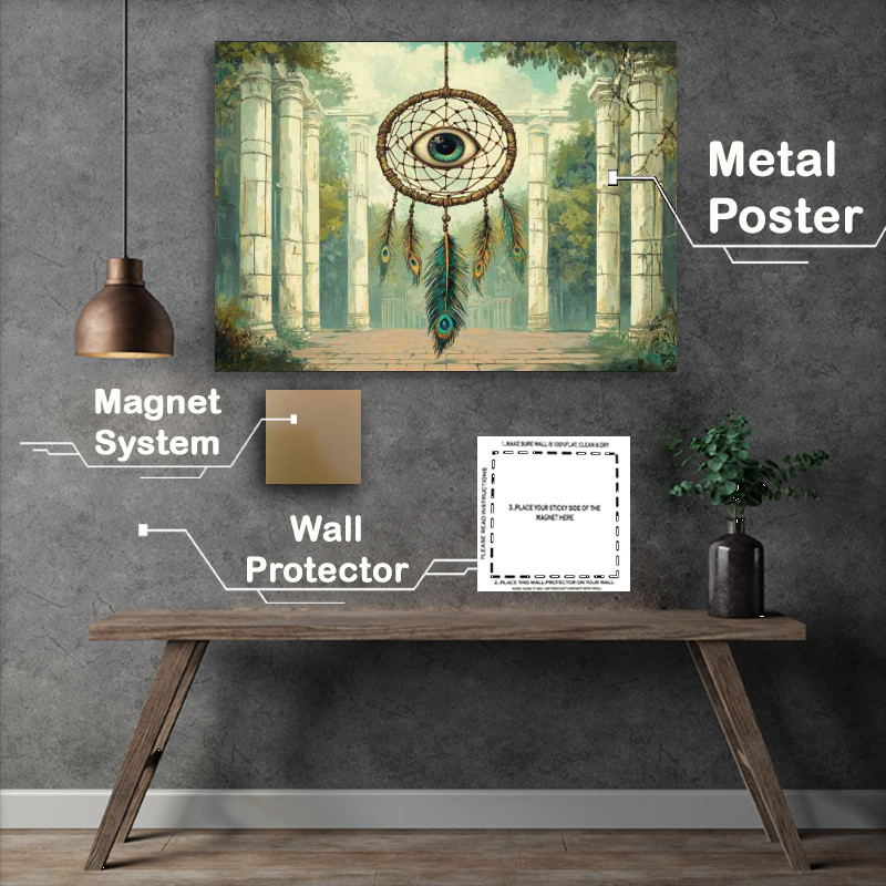 Buy Metal Poster : (Dreamcatcher with an eye in the middle)