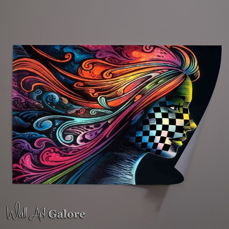 Buy Unframed Poster : (Vibrant and intricate artwork lady face)