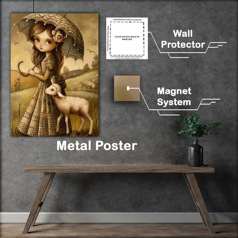 Buy Metal Poster : (Mary and the little lamb)