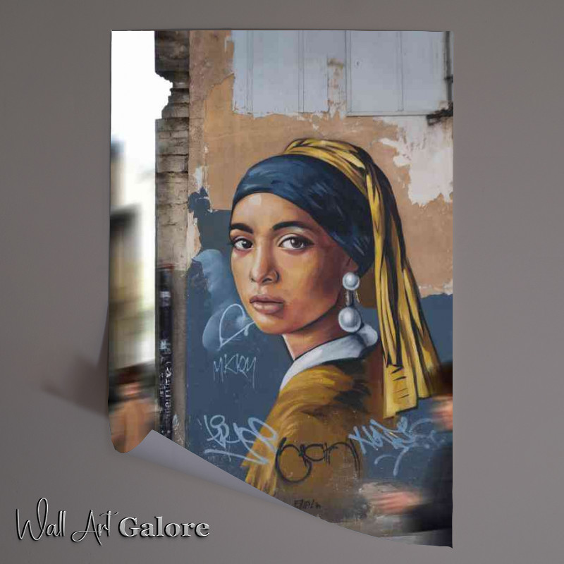 Buy Unframed Poster : (Street mural of a woman s portrait)