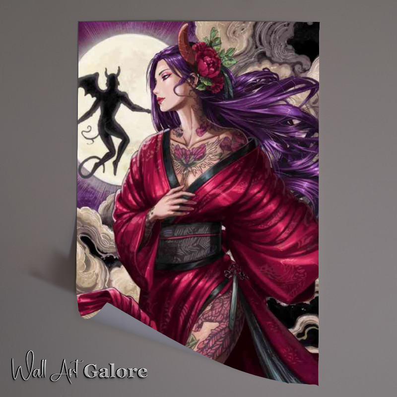 Buy Unframed Poster : (Woman with long flowing purple hair)