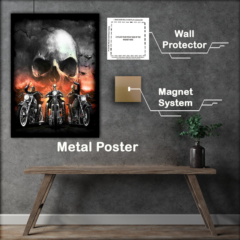 Buy Metal Poster : (Biker Ghosts)