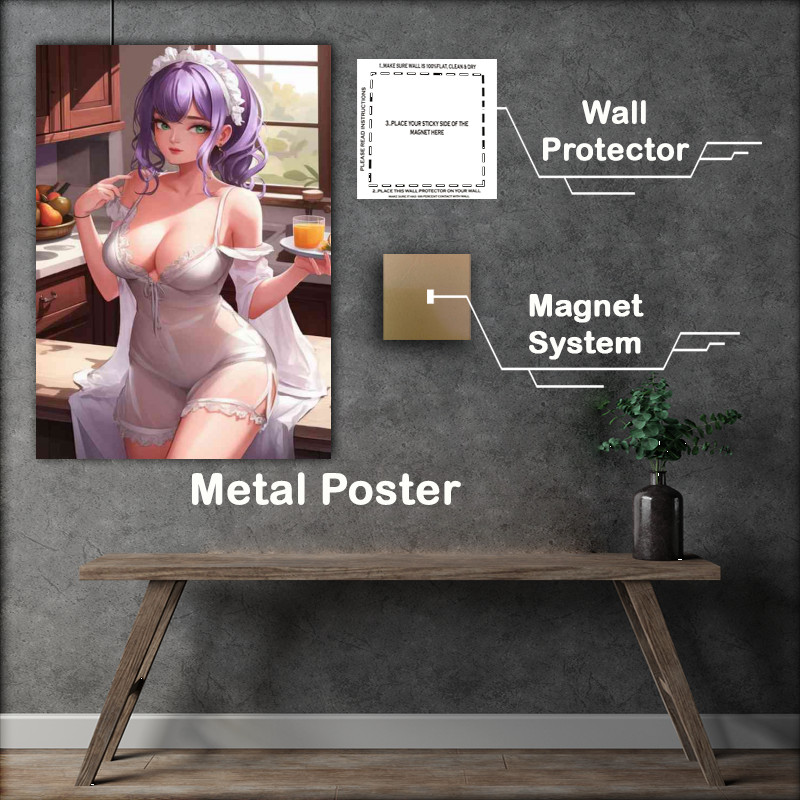 Buy Metal Poster : (Animaie female character with purple hair)